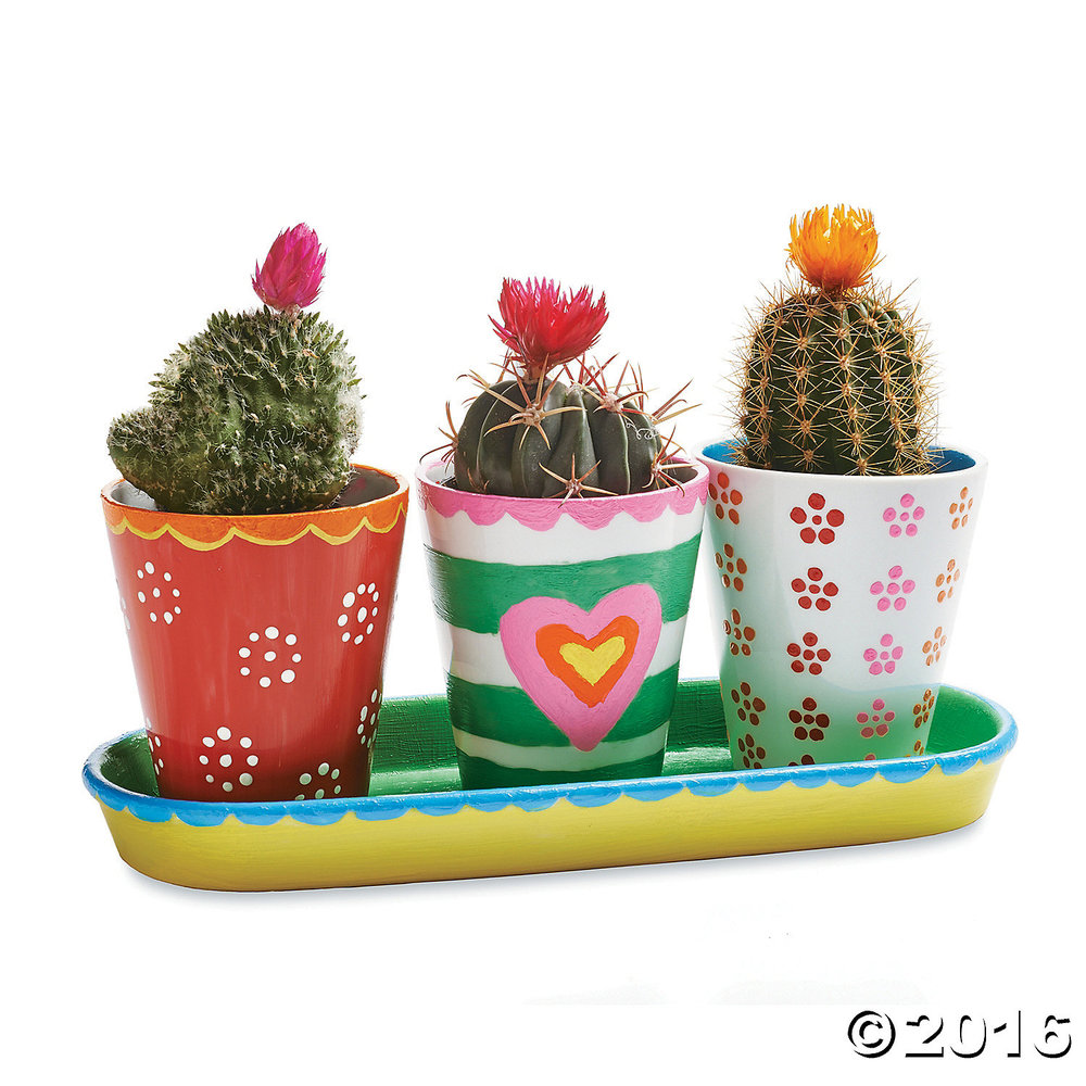 Paint Your Own Porcelain Flower Pots Building Blocks