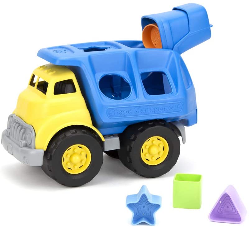 green toys truck with cars