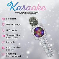 Sing-Along Bling Bluetooth Karaoke Microphone - Silver