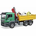 MAN TGS Recycling Truck with containers and bottles