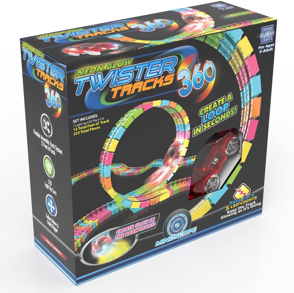 Twister Tracks 360 Glow in the Dark Track with Race Car Building