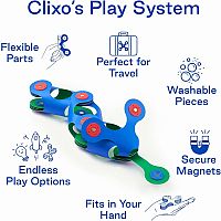 Clixo Itsy Pack Magnetic Building Kit 18 Piece Set - Blue & Green