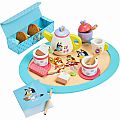 Bluey Tea Party Set – Wooden 18-Piece Pretend Play Set with Tray, Teapot, Tea Cups, Biscuits, and Notepad for Ages 3+ 