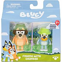 Bluey Figures Two Pack - Fishing with Grandad