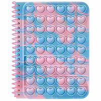 Pink and Blue Fidgety Heart Popper Journal