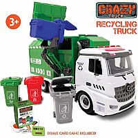 Crazy Trucks Recycling Garbage Truck Jumbo Playset with Lights & Sounds