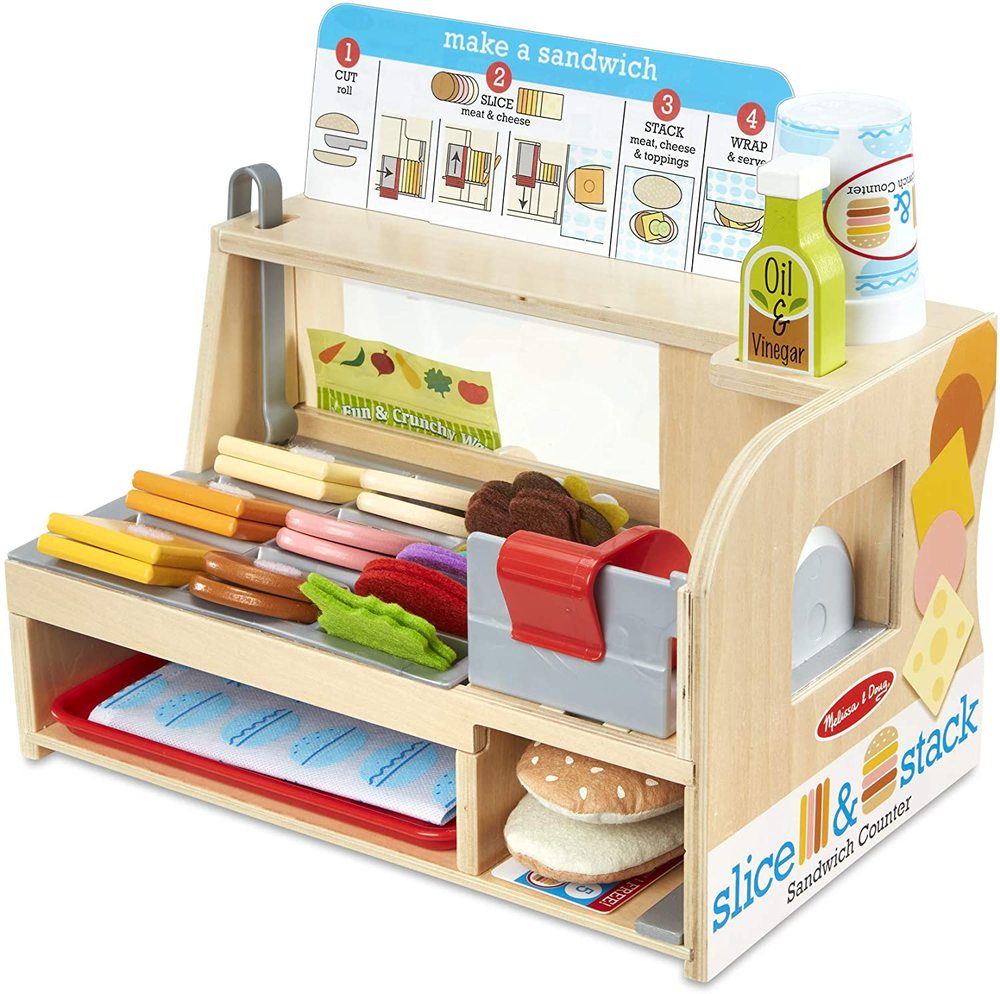 Wooden Slice & Stack Sandwich Counter Building Blocks