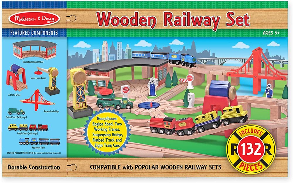 Melissa and doug train set sale 132 pieces
