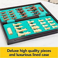 Cardinal Legacy Deluxe Chess & Checkers Wooden Set