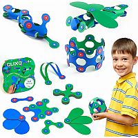 Clixo Itsy Pack Magnetic Building Kit 18 Piece Set - Blue & Green