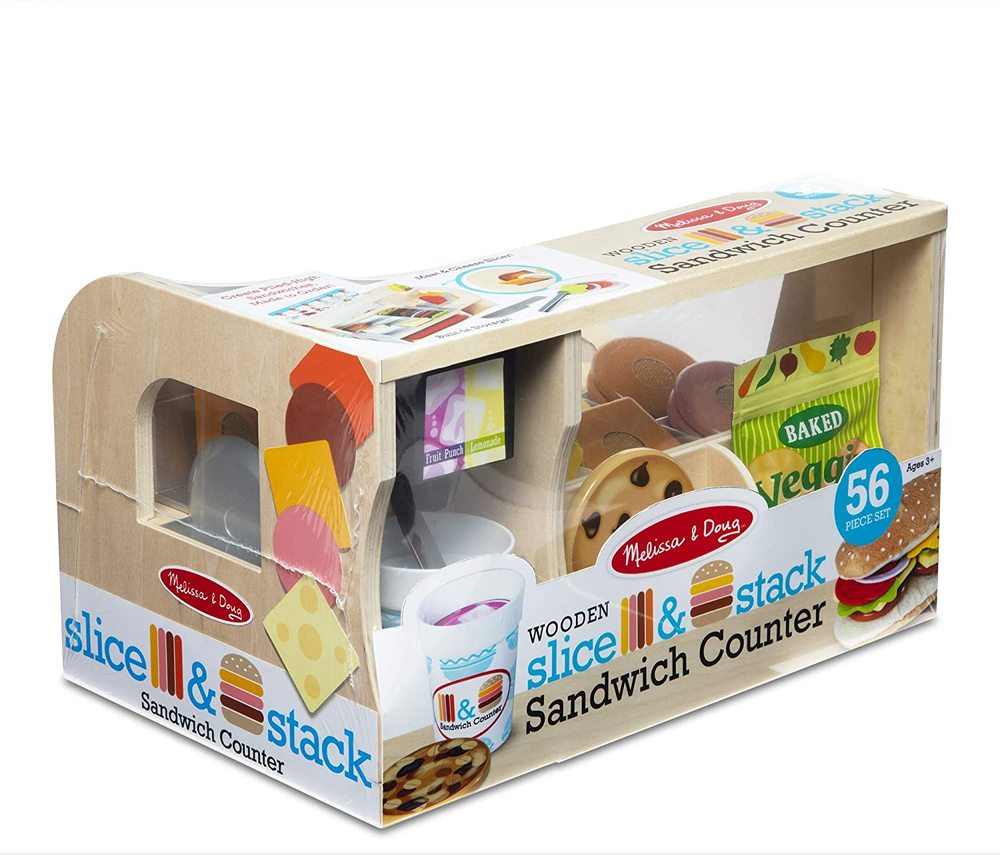 Wooden Slice & Stack Sandwich Counter Building Blocks
