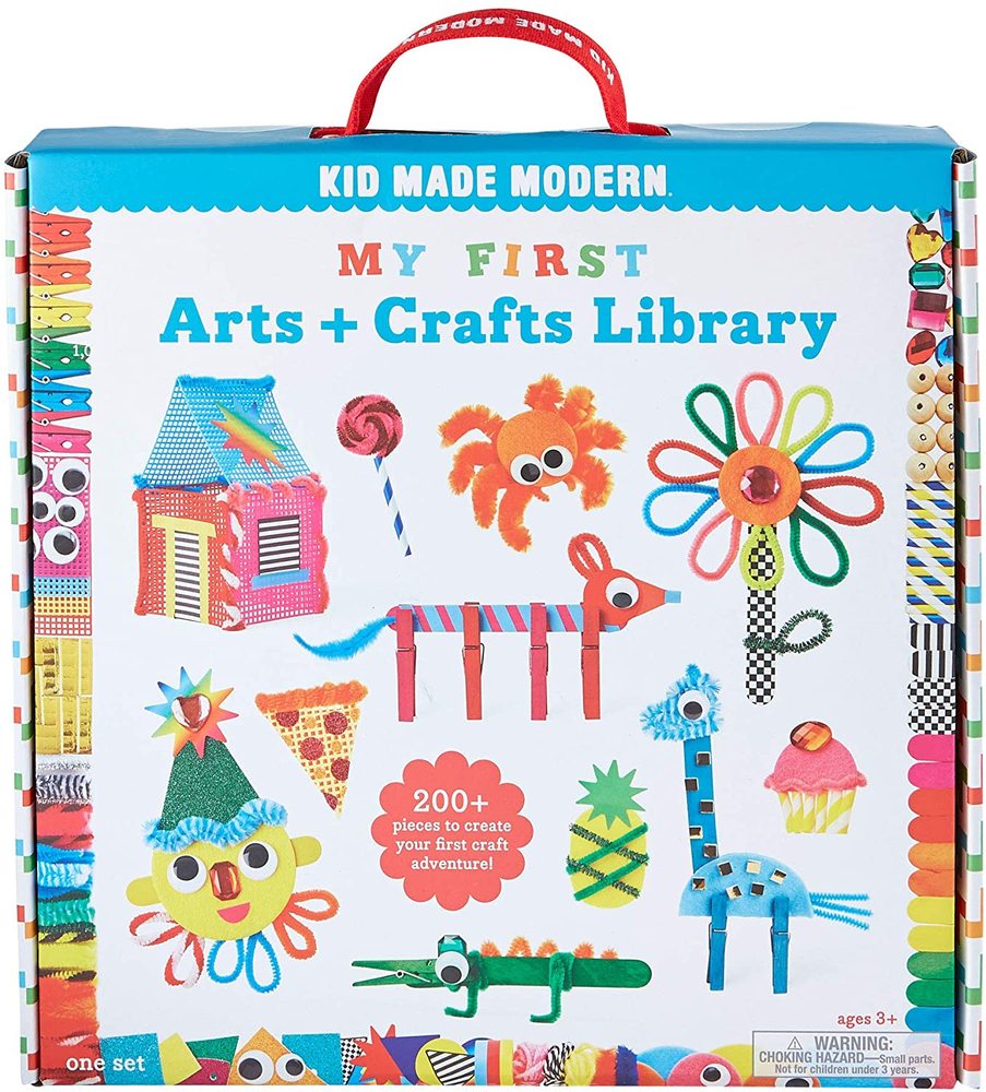  Kid Made Modern - My First Arts and Crafts Library - 200+ Piece  Collection - DIY Kids Crafts - Bulk Craft Set - Create Your Own Art -  Storage Box 