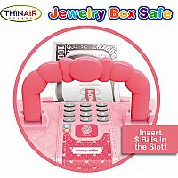  Jewelry Box Safe with Light and Sound, Includes Play Bills & Coins, Money Bank, Ages 3+