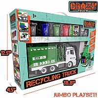 Crazy Trucks Recycling Garbage Truck Jumbo Playset with Lights & Sounds