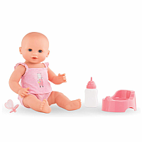 Corolle Drink and Wet Bath Baby with Bottle and Potty 