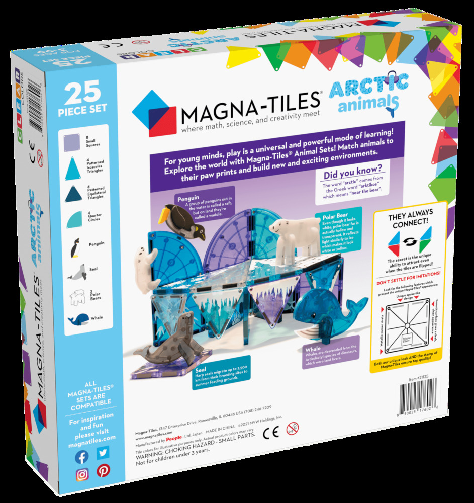 MAGNA-TILES® Arctic Animals 25-Piece Magnetic Construction Set, The  ORIGINAL Magnetic Building Brand