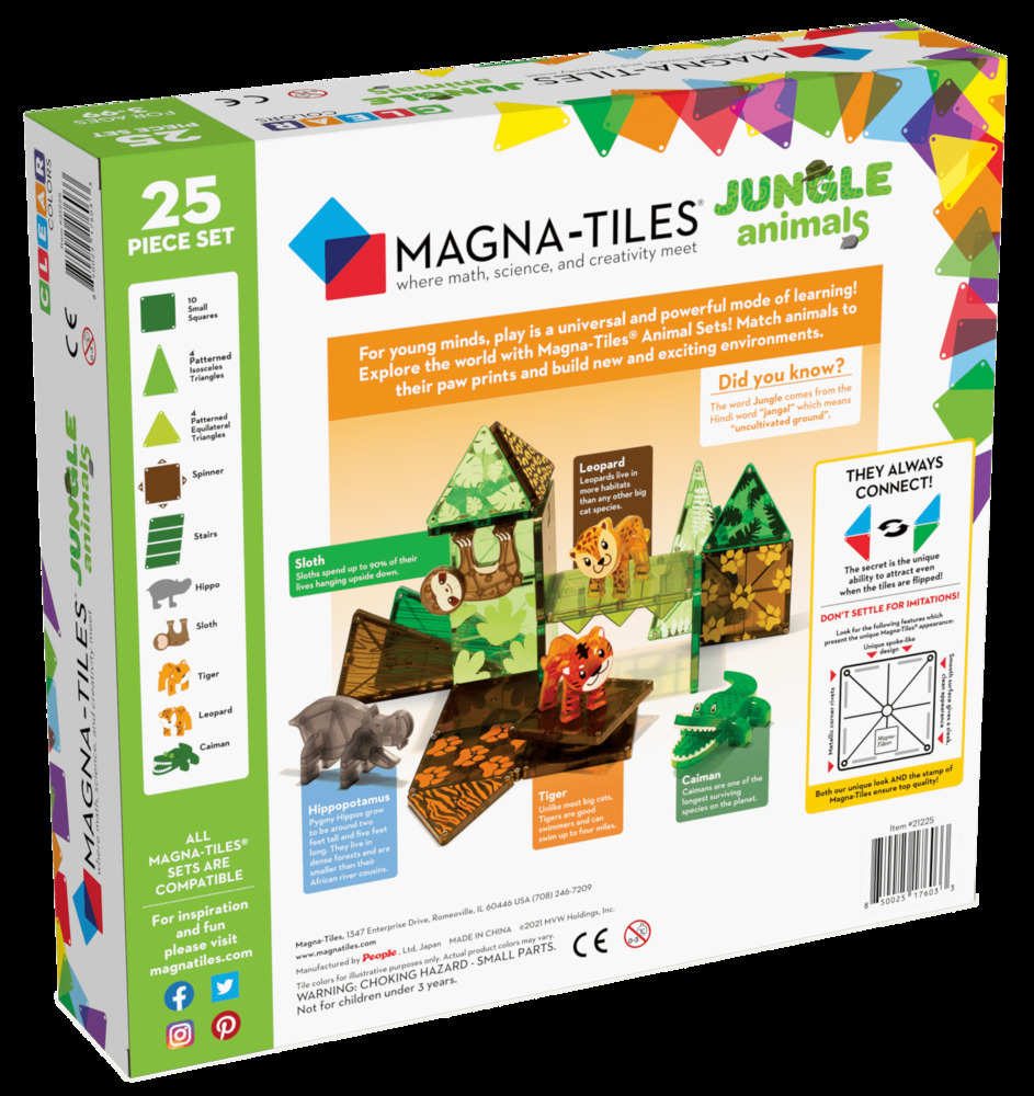 Magnatiles Magna-Tiles Jungle Animals 25 piece set - Building Blocks