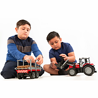 Massey Ferguson w Frontloader and Logging Trailer