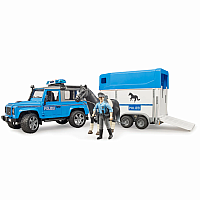 Land Rover Police w horse trailer and police man and lights and sounds