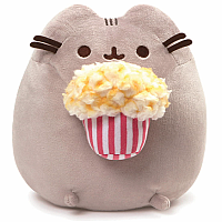 Pusheen with Popcorn, 9.5 in - GUND Plush
