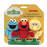 Sesame Street Finger Puppets Set of 3, 3 in - Gund Plush