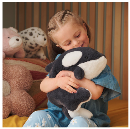 Snuffles and Friends Flynn Orca 10 in Gund Plush Building Blocks