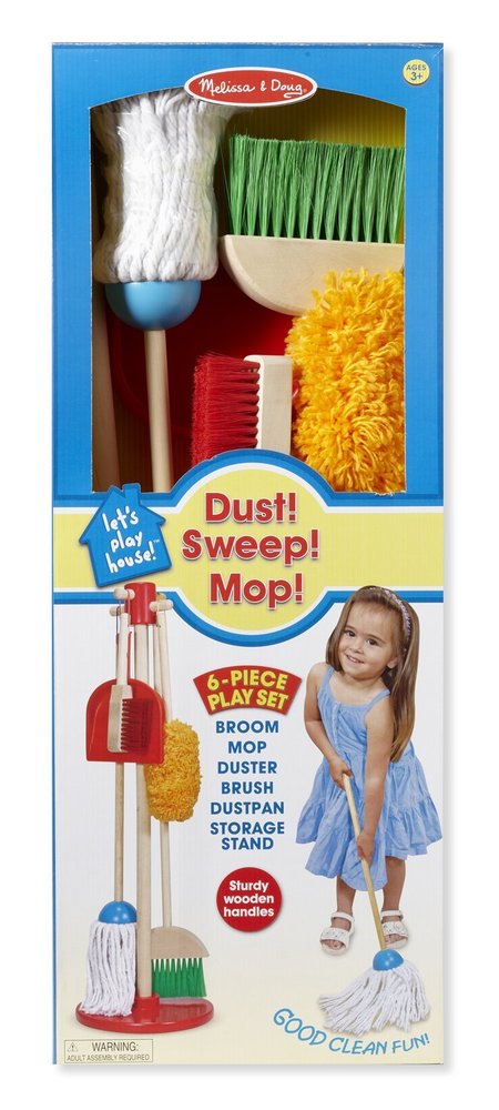 Melissa & Doug Toy, Dust! Sweep! Mop!, Ages 3+ - 6 pieces