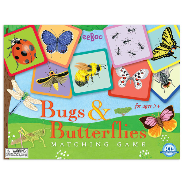 Bugs & Butterflies Matching Game Building Blocks