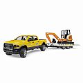 Bruder Ram Rental Service with Trailer - Mini Excavator 02546