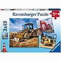 Digger at work! 3x49pc Puzzles