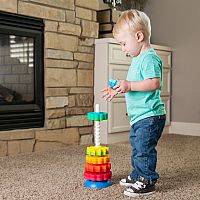 Fat Brain Toys Spin Again Spinning Stacking Toddler  Toy Ages 12 months+
