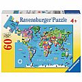 World Map 60pc Puzzle